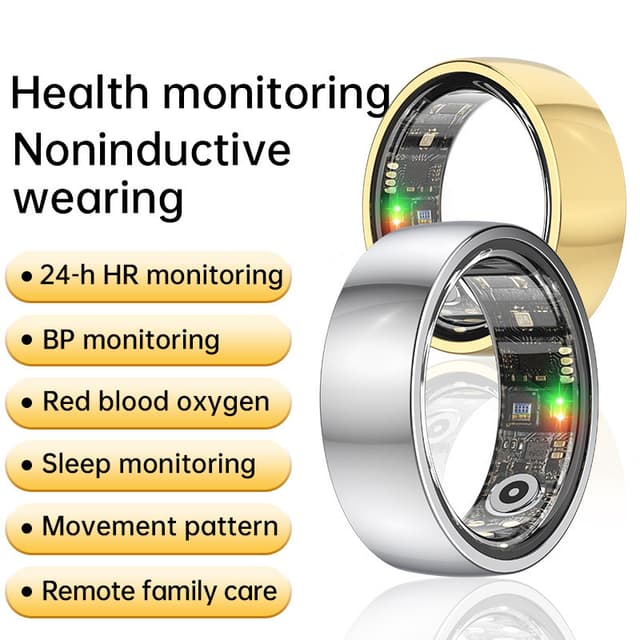 Smart Ring R1000 – Søvnmonitor, Bluetooth 5.0, Blood Oxygen Monitor Sølv 10