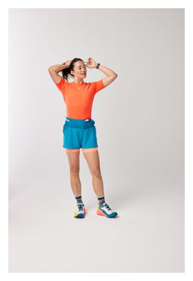 Short 2-en-1 Brooks High Point 2.0 3inch Bleu/Corail Femme