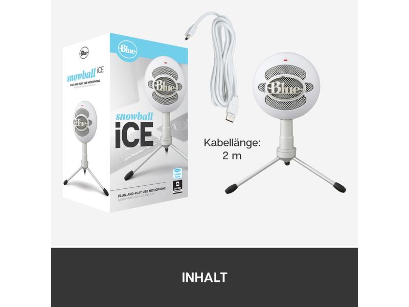 Blue Kondensatormikrofon Snowball iCE Weiss Desktop-USB-Mikrofon