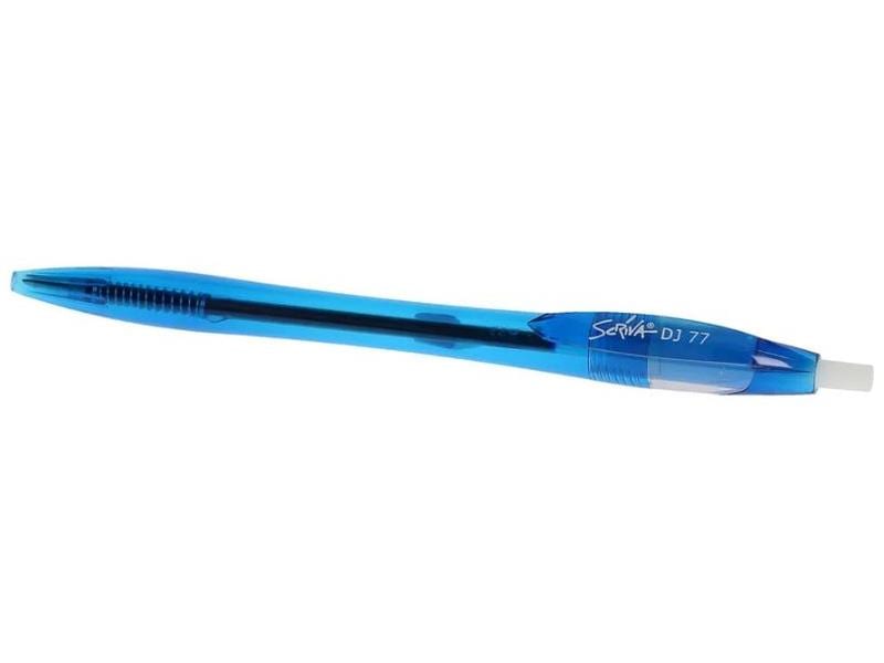 Büromaterial Kugelschreiber Office Focus Scriva Blau,12 Stü Druckkugelschreiber mit Clip