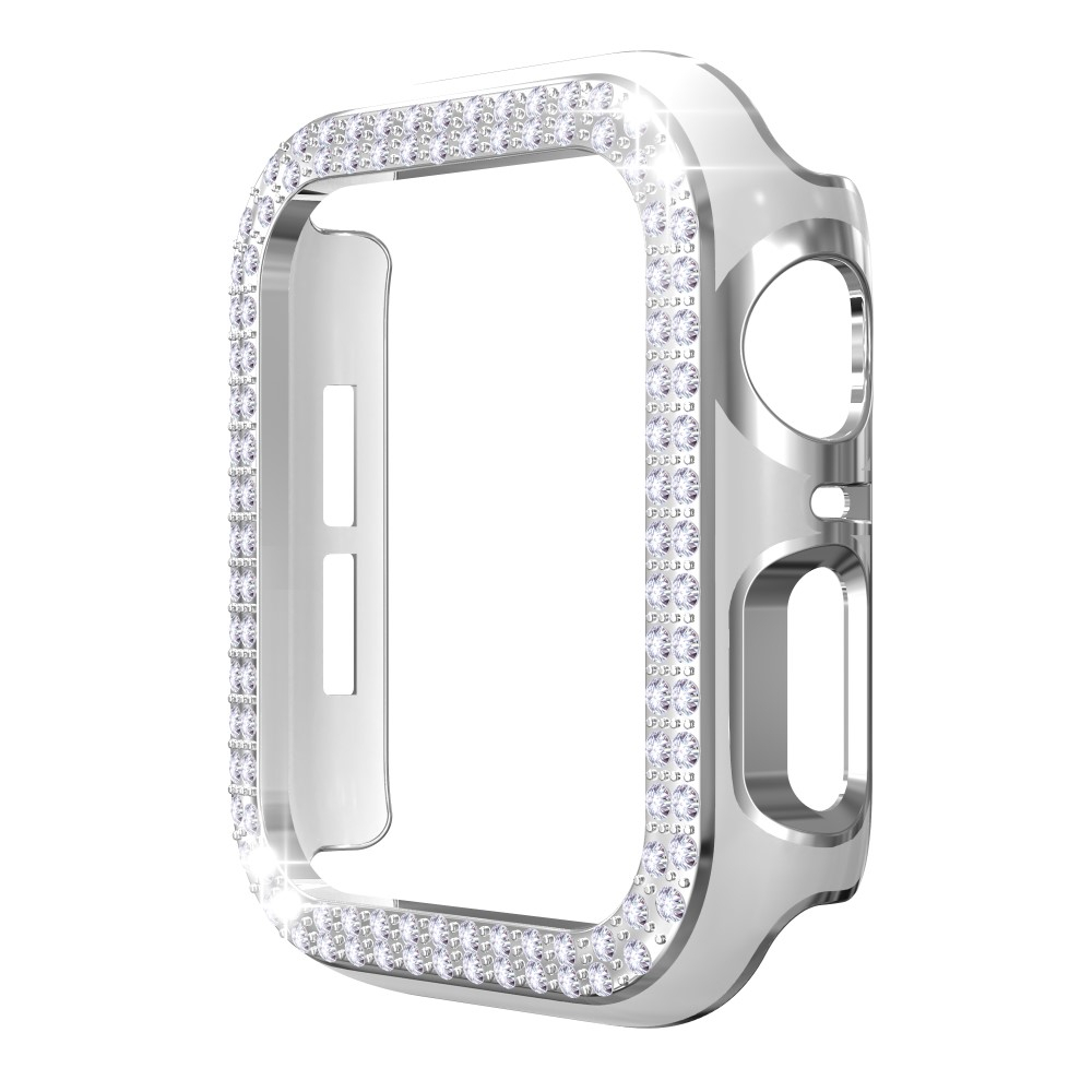 Apple Watch (42mm) Galvanisierte Glitzer Strass Bumper Hülle - Silber