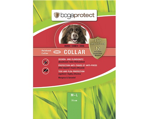 bogaprotect teken- en vlooienbescherming voor honden met een nekomtrek tot 50-65 cm, afstotend