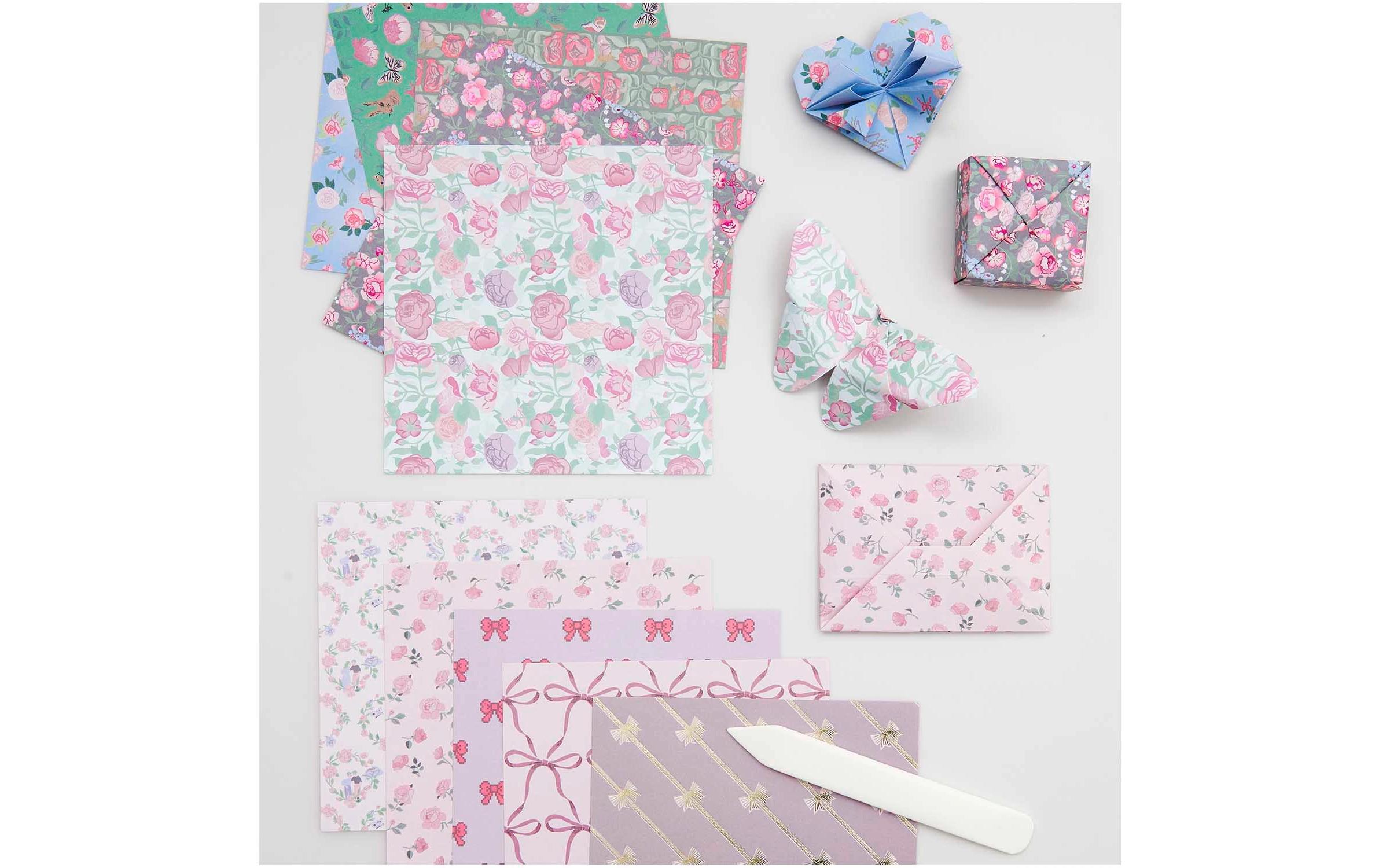 Bastelpapier Origami 15 x 15 cm, 70 g/m², 50 BlattBastelmaterial für Origami-Kreationen