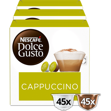 NESCAFE DOLCE GUSTO Gemalen Koffie Cappuccino 3x349.5 Gram 30 Capsules Doos
