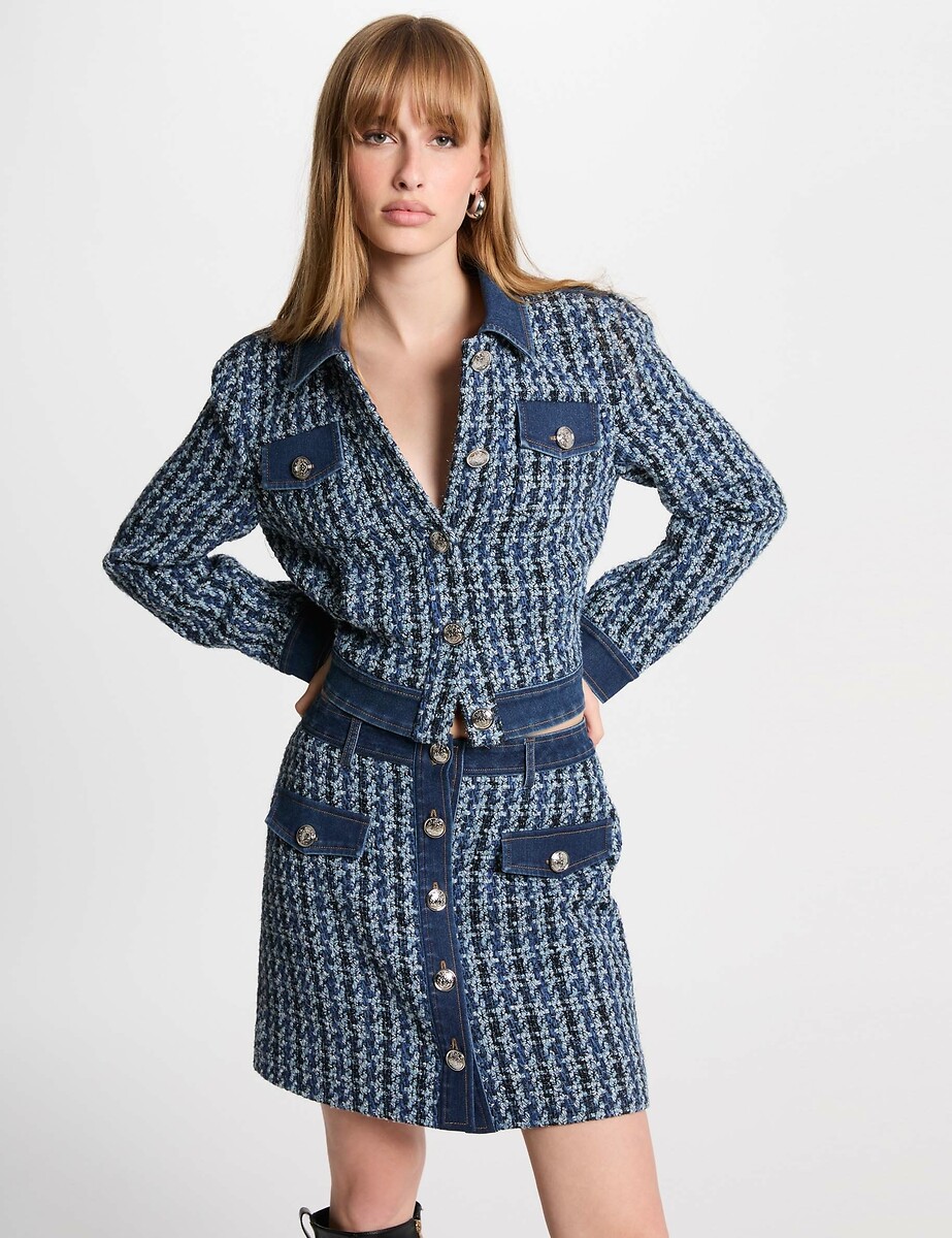 MORGAN<br>Saia curta de tweed