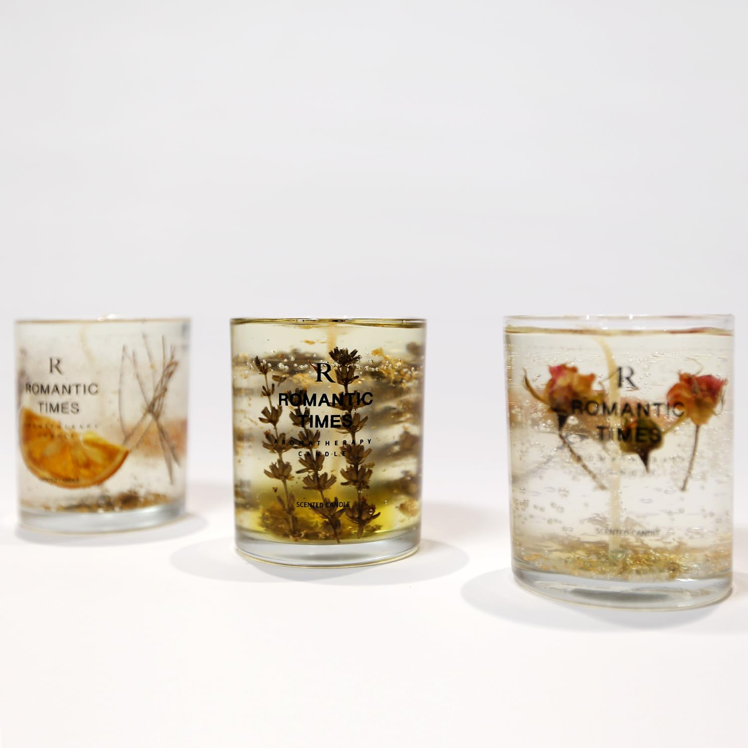 Duft Kerze im Glas Aromatherapie Home Deko Gel Wachs Kerze Blumen - Lavendel