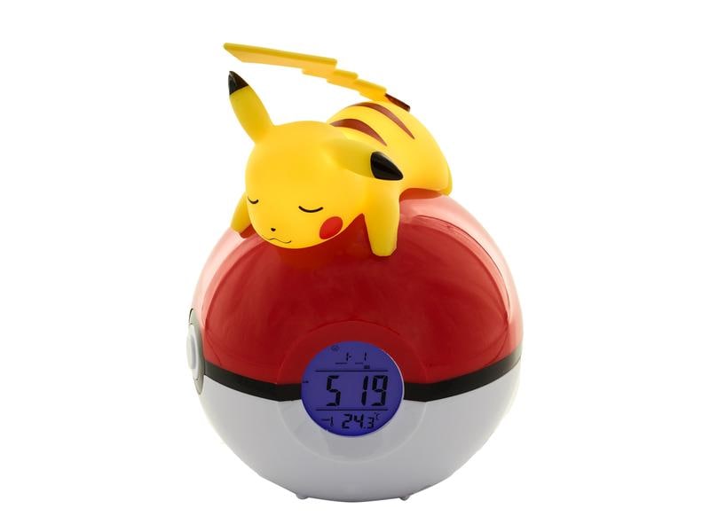 Teknofun Wecker liegender Pikachu mit LED-Lampe Digitaler Radiowecker liegender Pikachu inkl. LED-Lampe