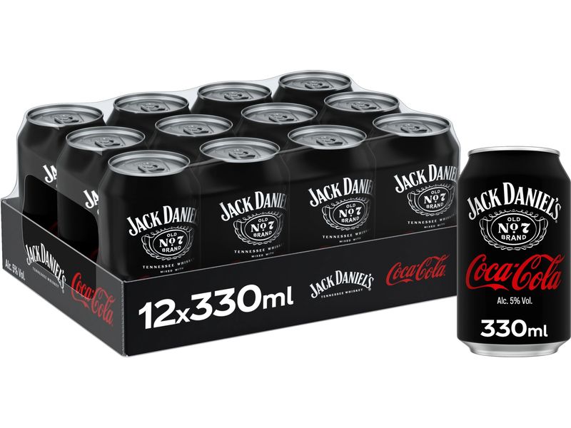 Coca Cola Jack & Coke 12 x 0.33 l Alkoholhaltiges Mischgetränk mit Jack Daniel's Tennessee Whiskey