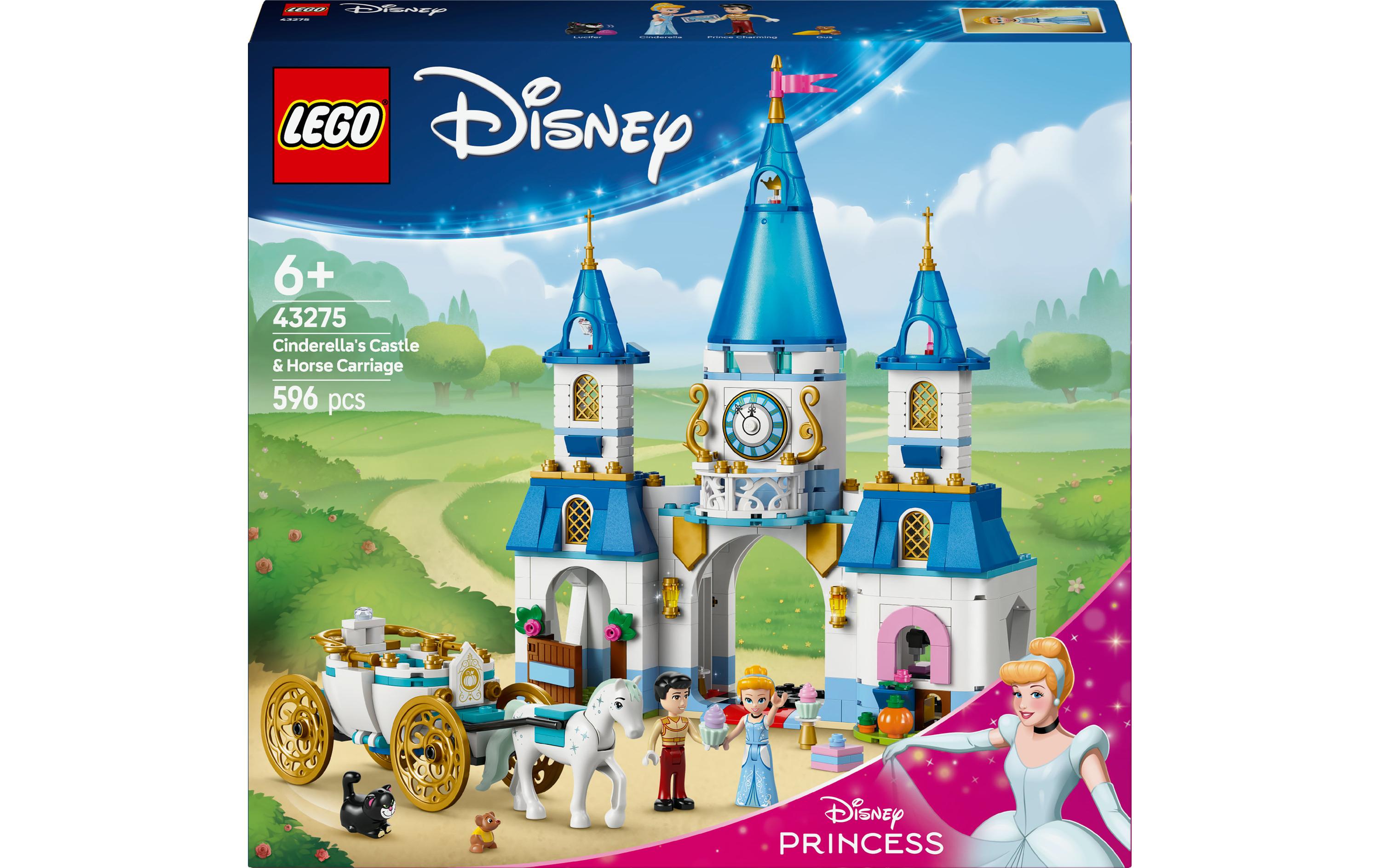 Disney Princess Cinderellas Schloss und Pferdekutsche 43275Bauspielzeug mit Schloss und Disney-Figuren