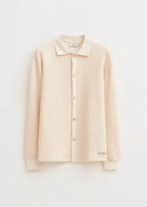 Vest met structuur off-white (CREME.L)