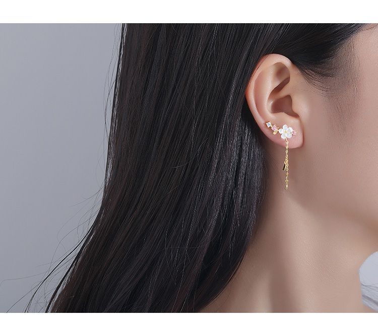 Jamfune - Sakura Sterling Zilveren Manchet Oorbel
