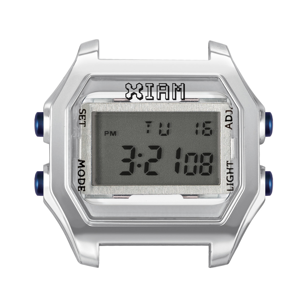 Boîte de montre IAM medium polycarbonate argenté