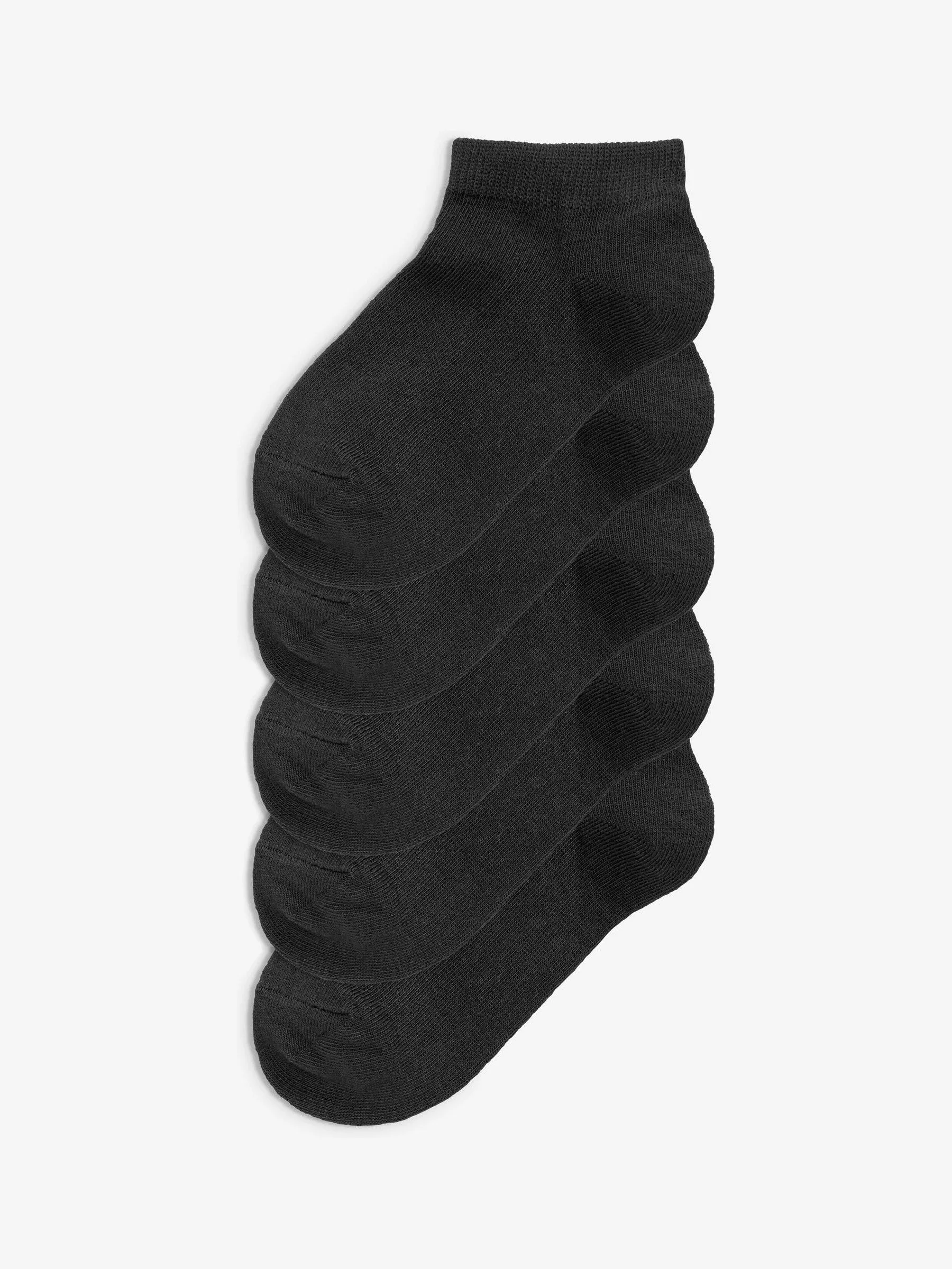 Zwart - 5 paar katoenrijke sneakersokken