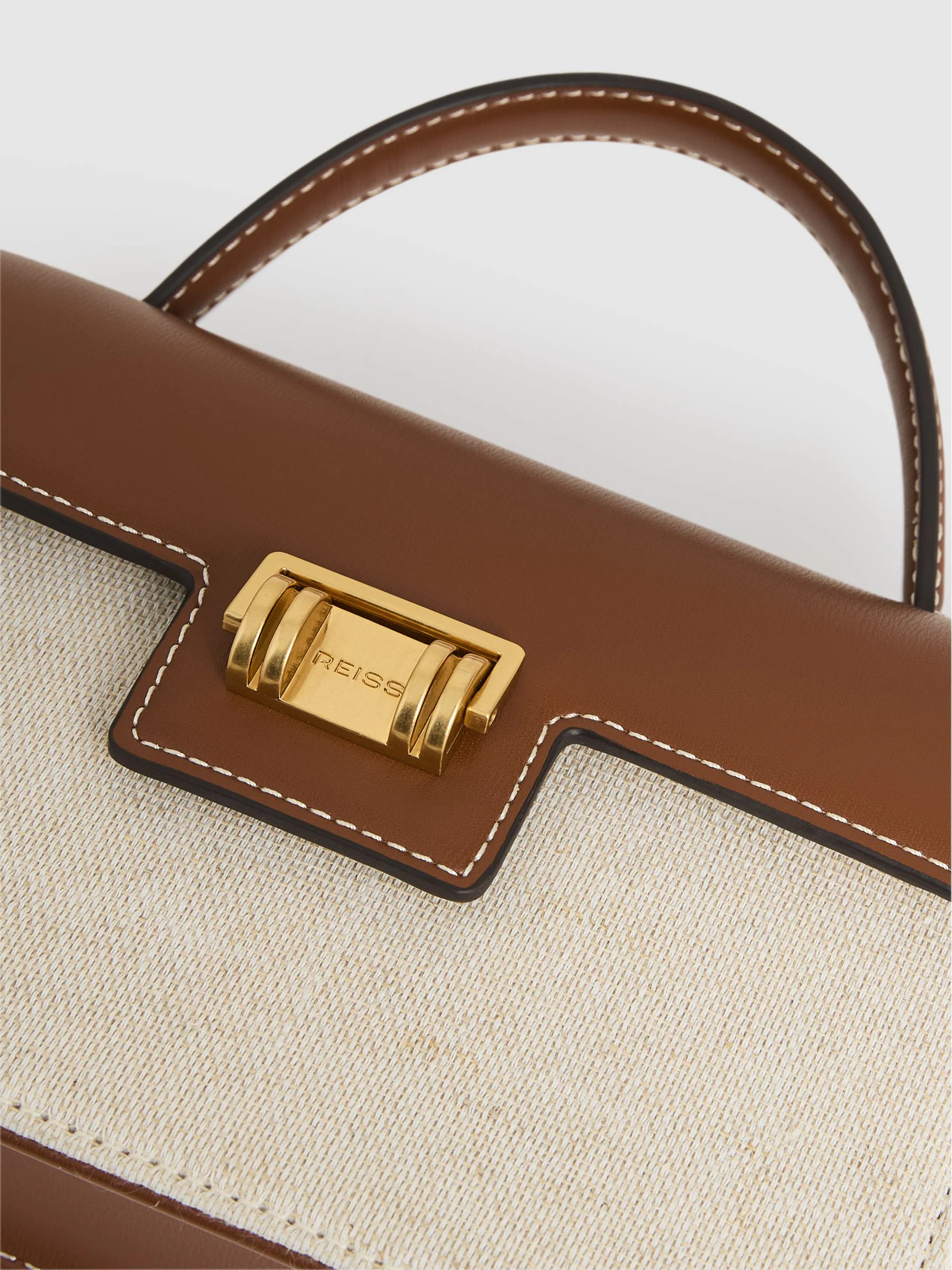 Reiss Kinsley Girls Linen Canvas Top Handle Bag