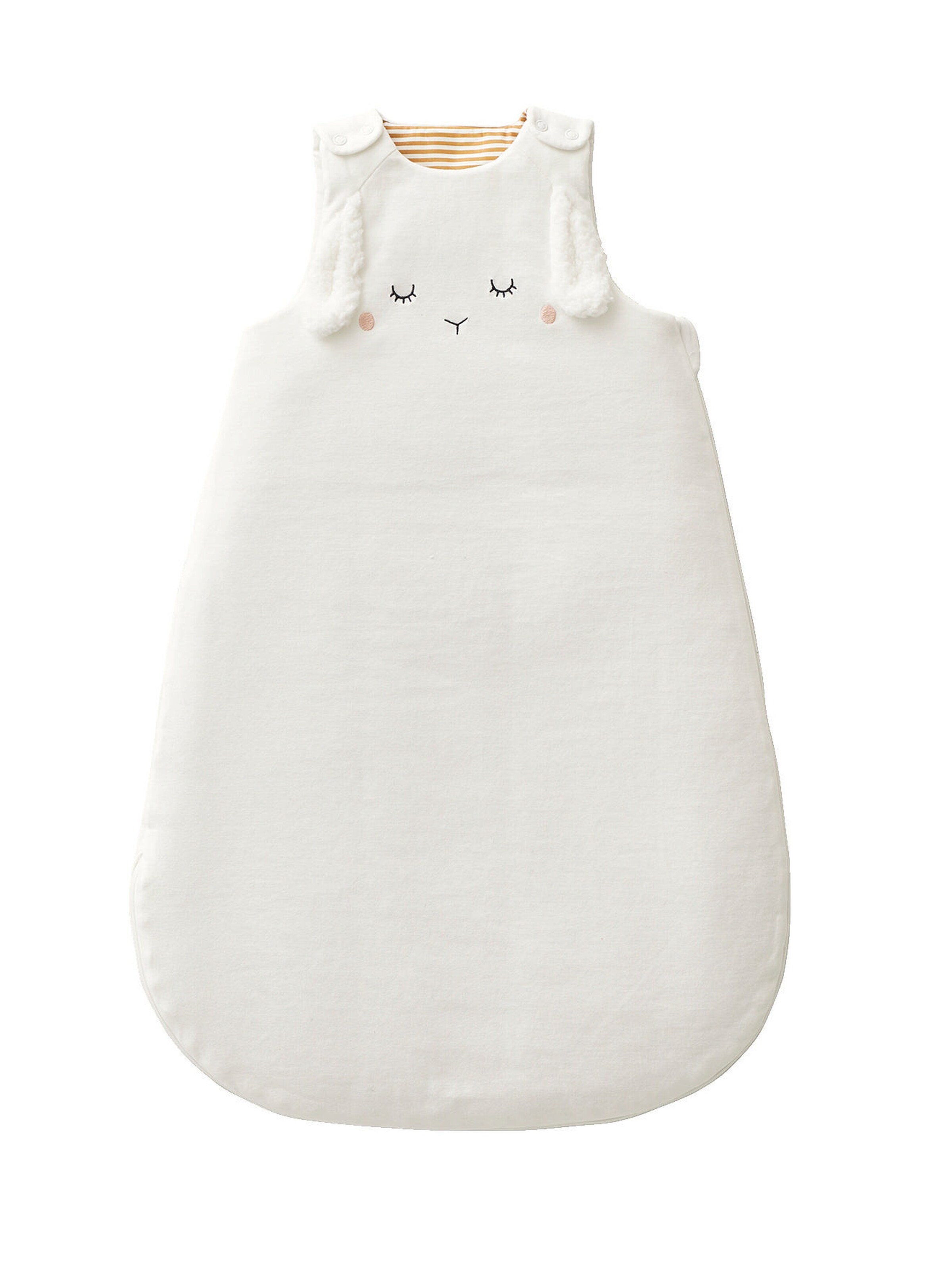 Vertbaudet Ärmelloser Baby Schlafsack SCHÄFCHEN wollweiß