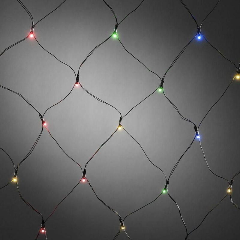 Konstsmide - Lichtgordijn - Multicolor - LED Kerstverlichting - 0.8 x 0.8 meter - Voor Binnen en Buiten