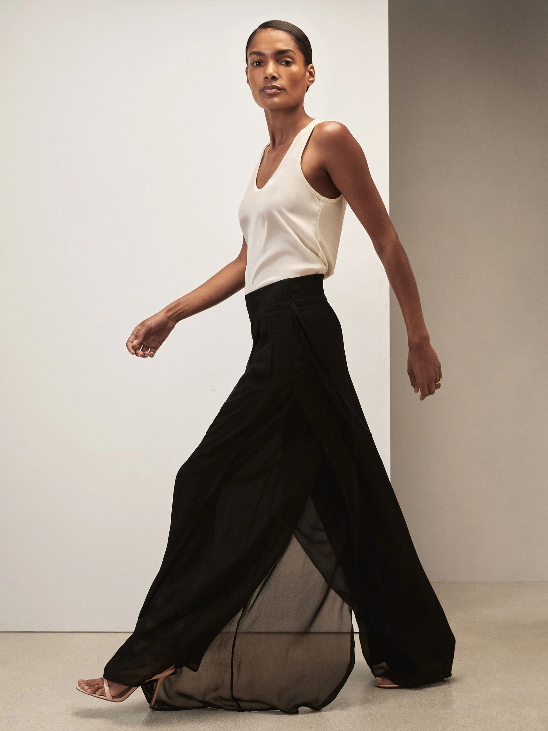 Zwart - Reiss Lucyle Reiss | Royal Ballet Chiffon Trousers