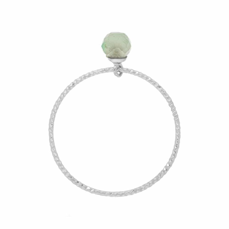 Bague Argent Rhodié Perle Grise Pierre Naturelle Labradorite