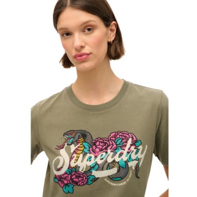 Tee-shirt à manches courtes femme Tattoo Script Relaxed SUPERDRY