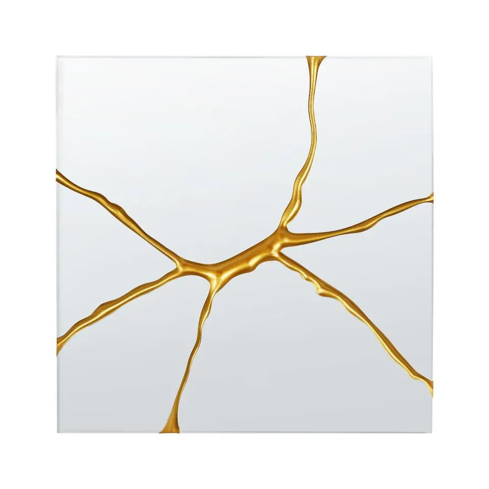 POIVRES - Wandspiegel - Goud - 80 x 80 cm - Glas