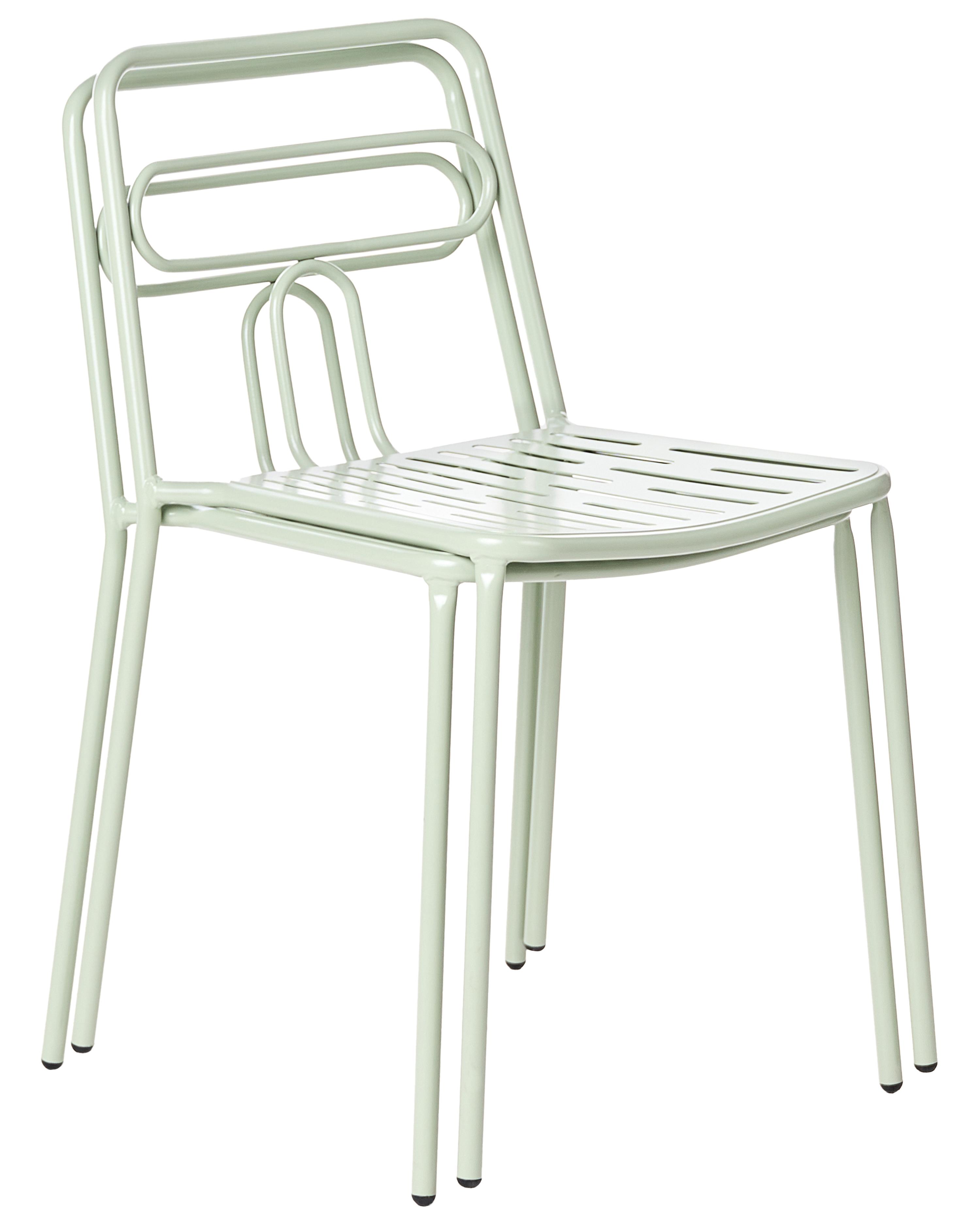 Set van 2 tuinstoelen AGEROLA Metaal Lichtgroen