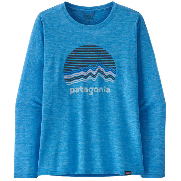 T-shirt randonnée PATAGONIA W'S L/S CAP COOL DAILY GRAPHIC SHIRT RIDGE RISE MOONLIGHT: VESSEL BLUE X-DYE