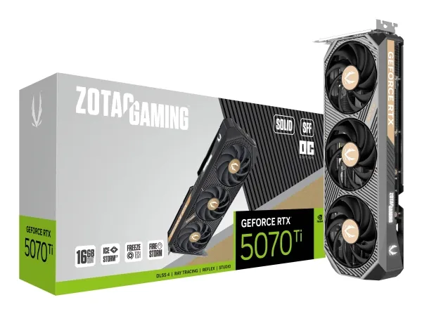 ZOTAC GAMING GeForce RTX 5070 Ti SOLID SFF - OC Edition - grafikkort - GeForce RTX 5070 Ti - 16 GB GDDR7 - PCIe 5.0 x16 - 3 x DisplayPort, HDMI