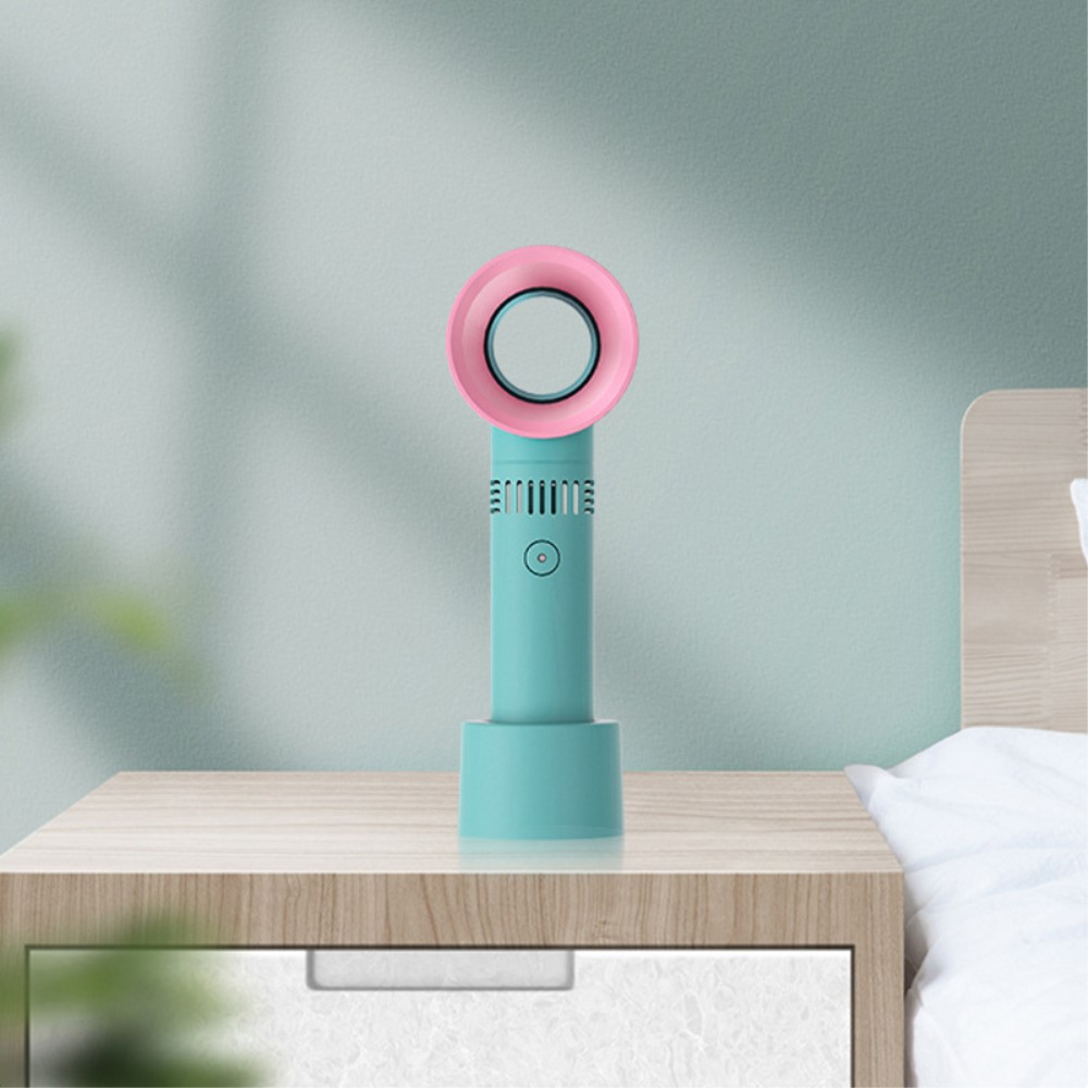 (Ø7cm) USB Hand Ventilator Wiederaufladbarer Lüfter 800mAh mit 3 Geschwindigkeitsstufen - Schwarz