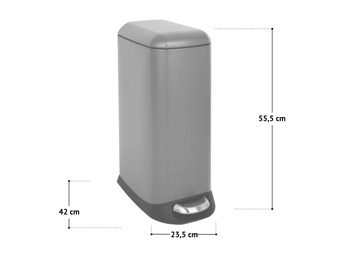 SVITA TS20 Poubelle à pédale 20 l avec seau intérieur et pédale gris
