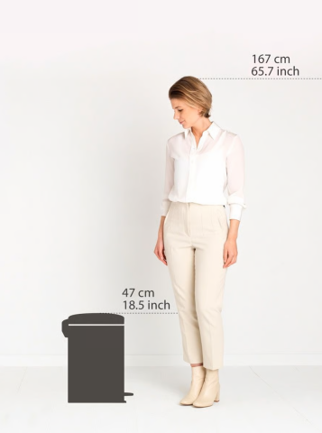 NewIcon Pedaalemmer, 20 liter, kunststof binnenemmer - Matt Black