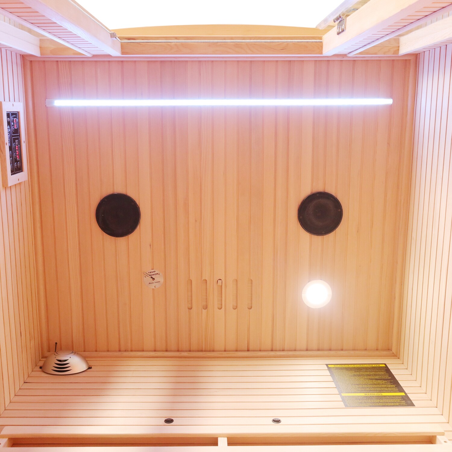 Tronitechnik® Infrarotkabine Infrarotsauna MANILA 120cm x 100cm inkl. 5 Vollspektrumstrahler, 2 Personen, LED, Hemlock