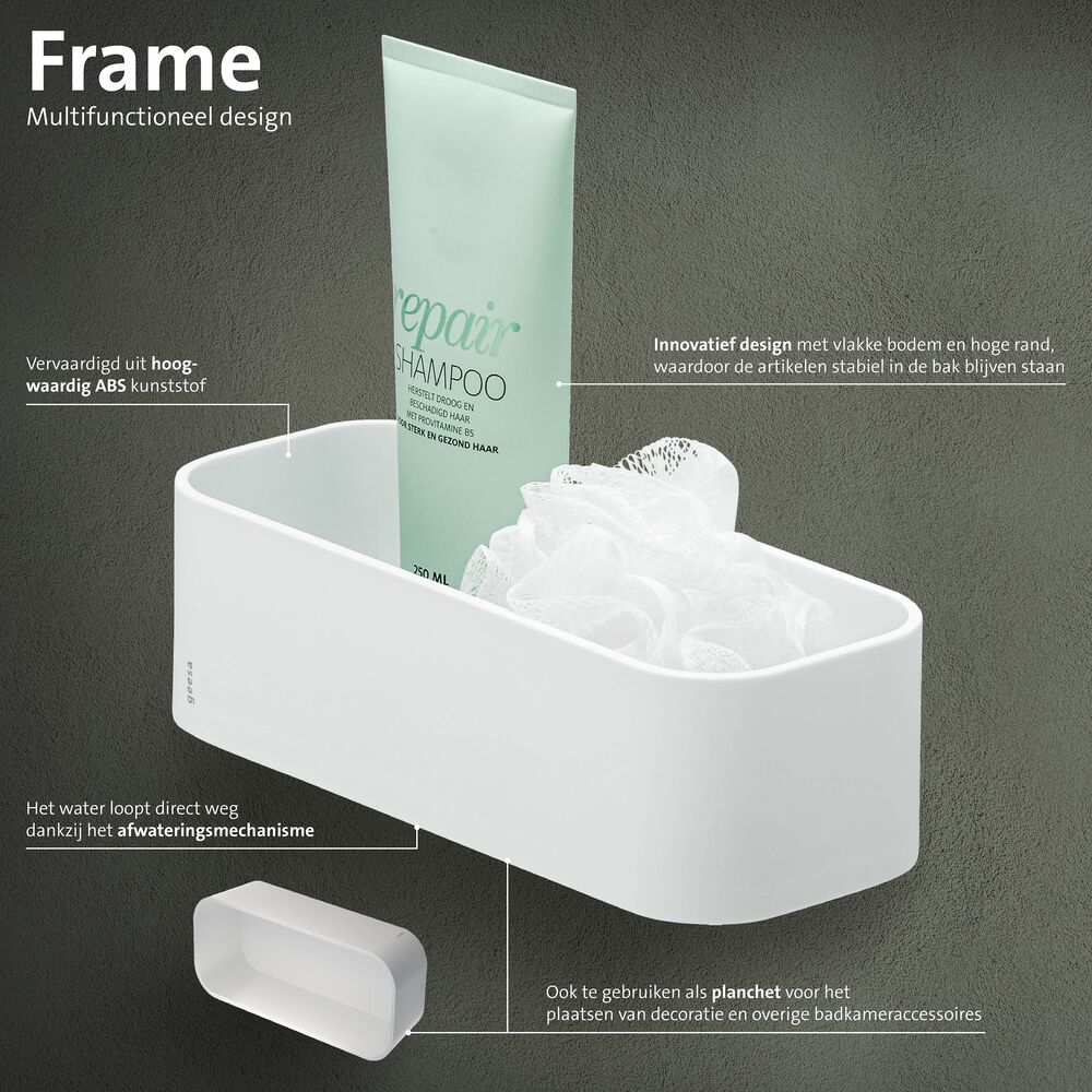 Geesa Frame douchemand/planchet 25cm wit