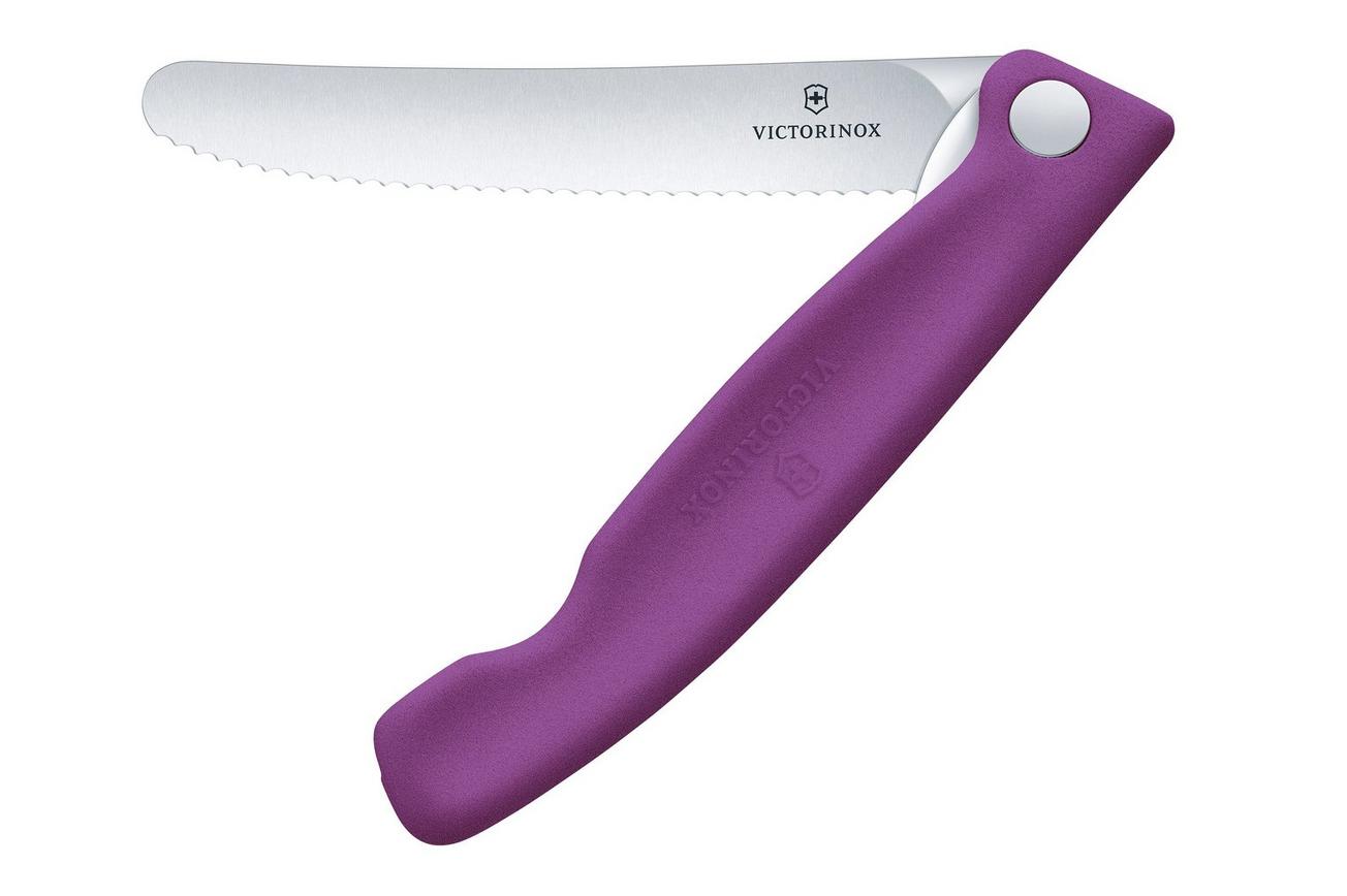 Victorinox Swiss Classic Picnic Knife 6.7835.FC1 Wavy, Purple, vouwbaar gekarteld groentemes