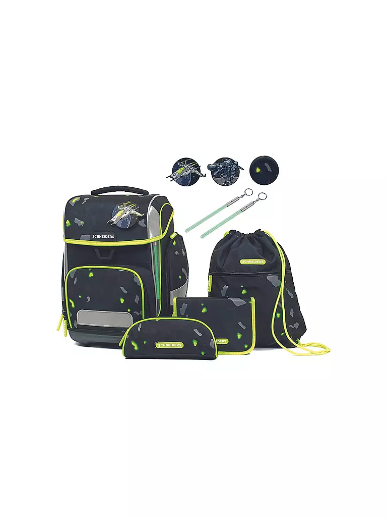SCHNEIDERS Schultaschen Set Ergolite 9tlg  Black Outer Space  bunt