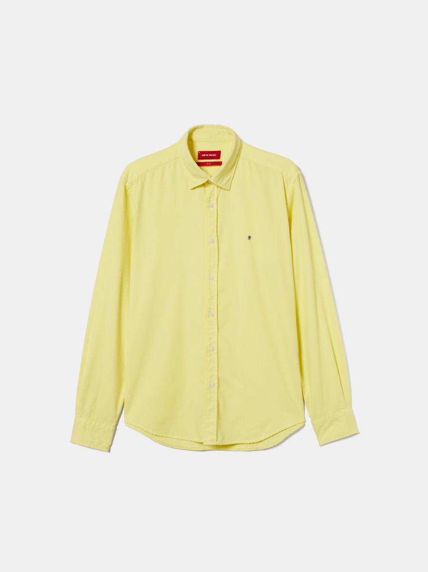 Camisa slim fit algodão garment dye