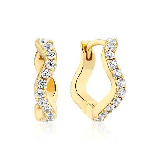 Sif Jakobs Jewellery Ellera Waves Medio Øreringe, Gold Plated