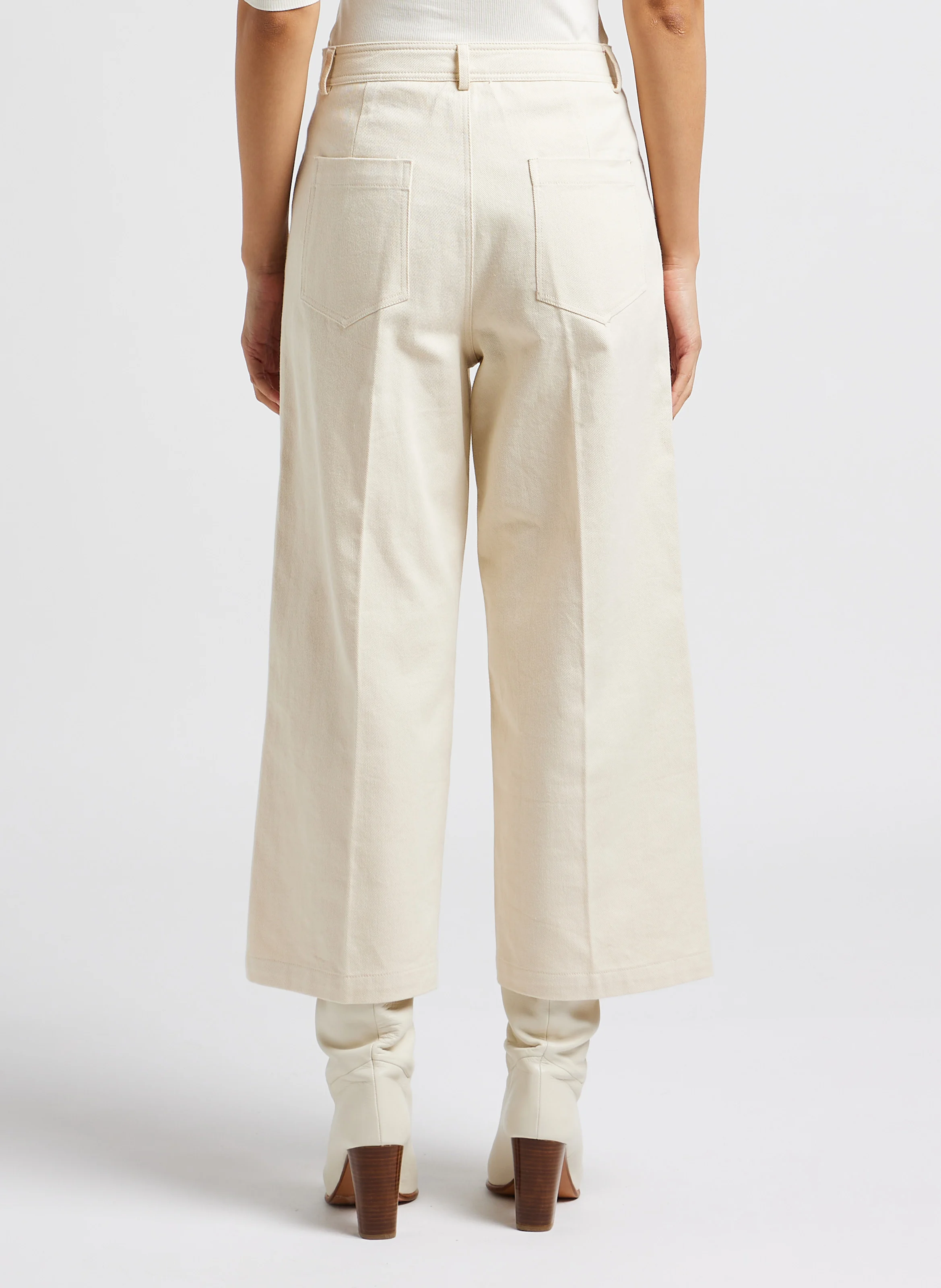 LEOPOLD - Pantacourt taille mi-haute en coton | Beige