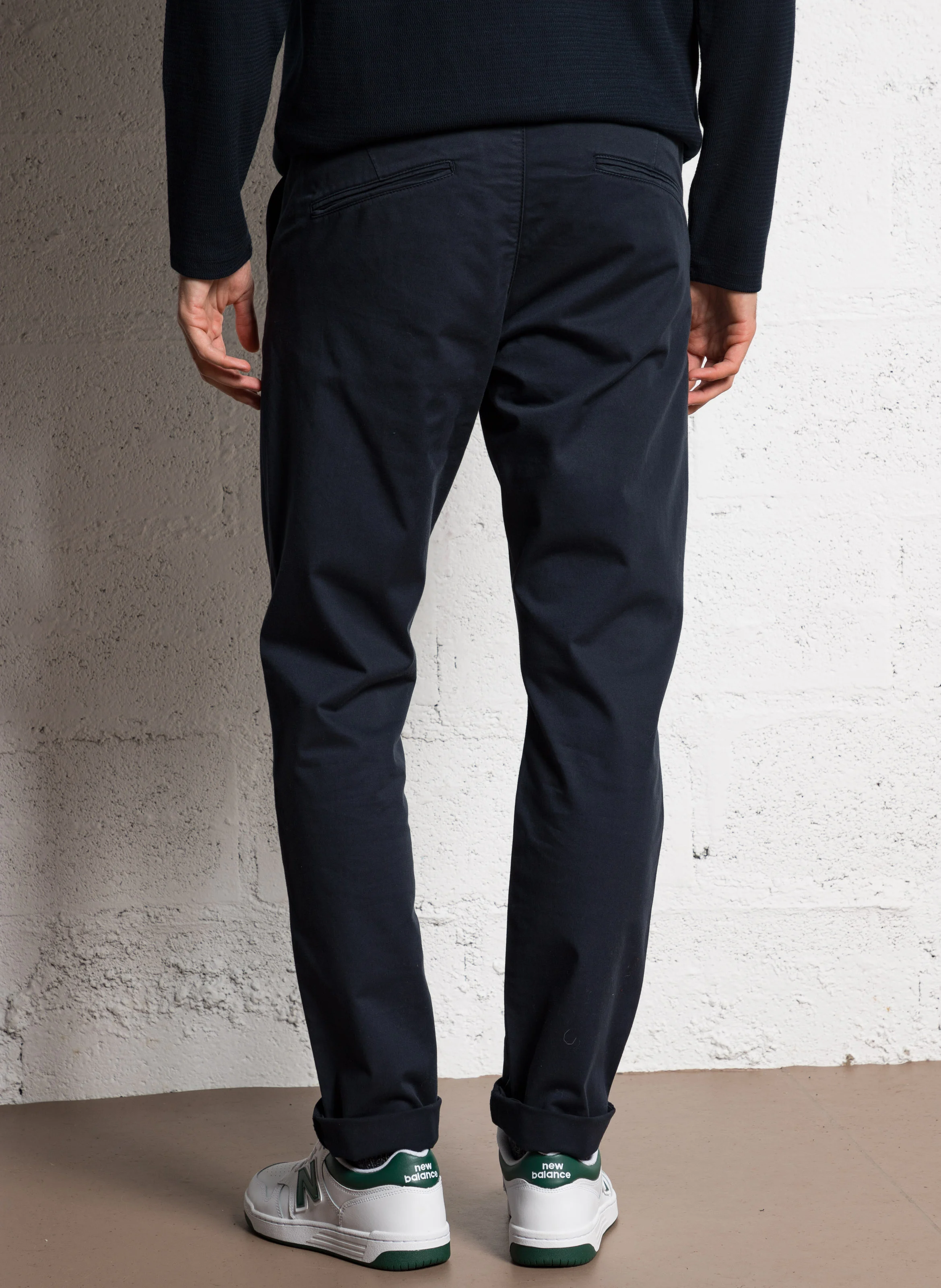 Chino slim-fit en coton stretch | Bleu