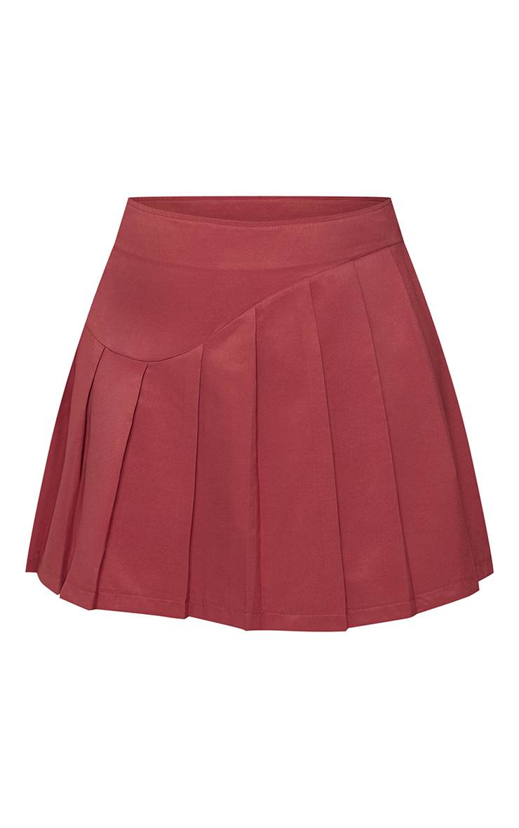 Marron Jupe Mini Plissée Plus Basic