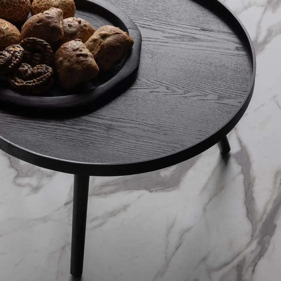WOOOD Mesa Bijzettafel L - Hout - Zwart - 34xØ60