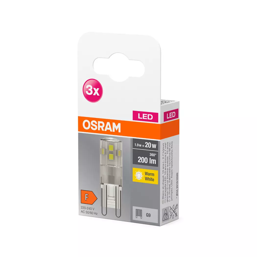 LED Stiftsockellampe G9/1,9 Watt/Energie F