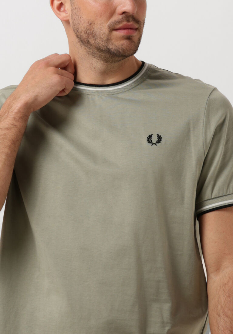 FRED PERRY groene fred perry t-shirt twin tipped t-shirt