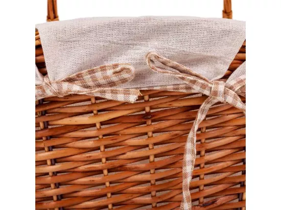 Panier en osier doublé 39x24x24/32h cm