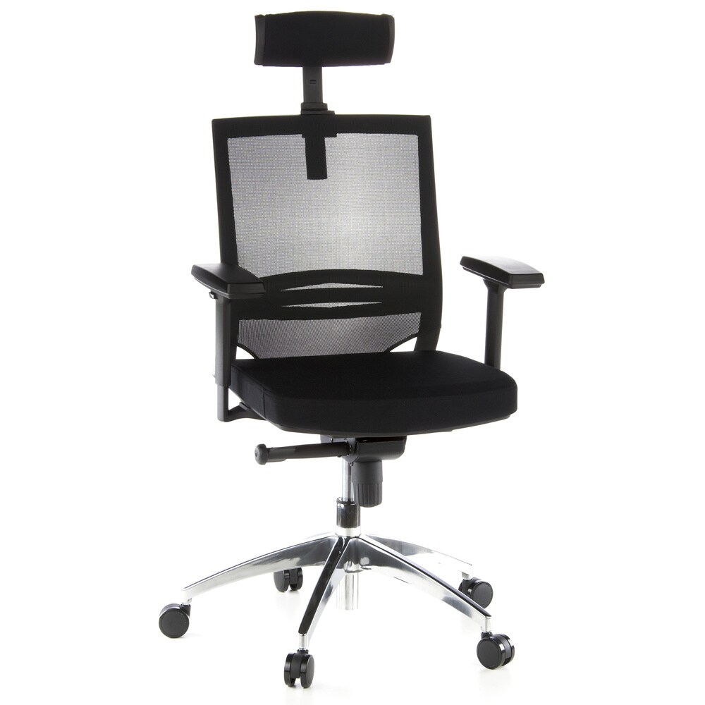 Profi Bürostuhl PORTO MAX Stoff/Netzstoff mit Armlehnen (höhenverstellbar) hjh OFFICE