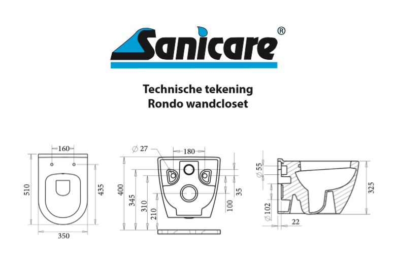 Sanicare Rondo compact wandcloset