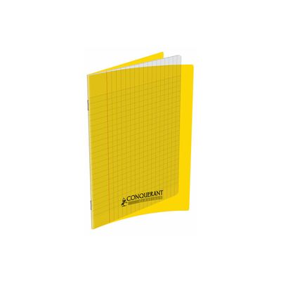 Conquérant Classique - Cahier polypro 17 x 22 cm - 48 pages - grands carreaux (Seyes) - jaune