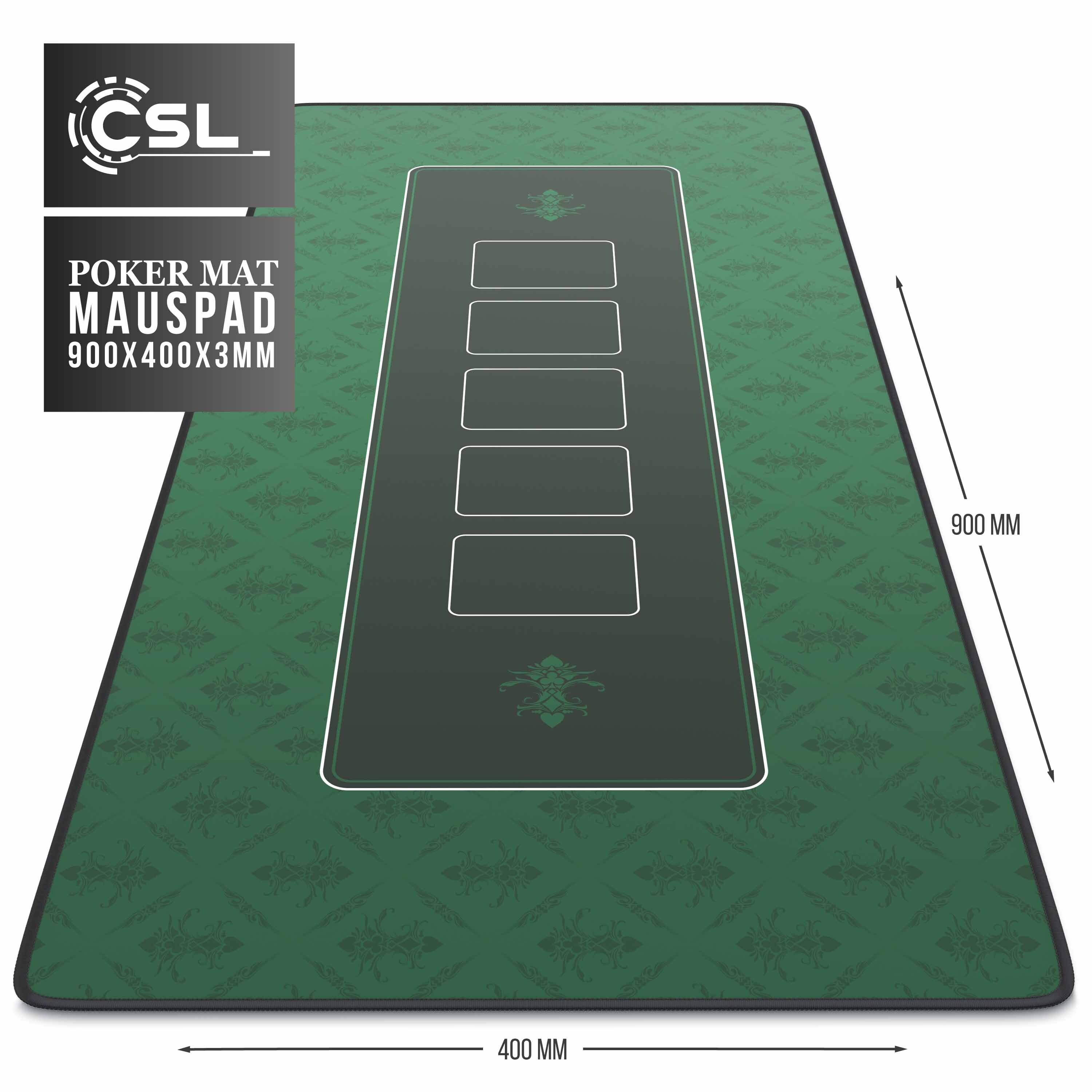 CSL Pokermatte XL Tischauflage für Poker 90 x 40cm / Kartenspiel Matte /Pokertisch Auflage