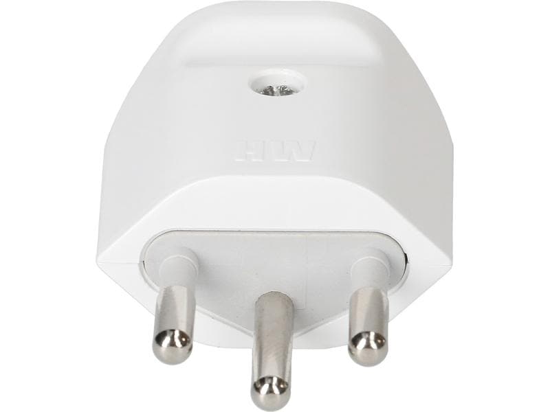 Max Hauri Montagestecker T12 3-polig, mit Isolator Weiss Typ 12 Netzstecker
