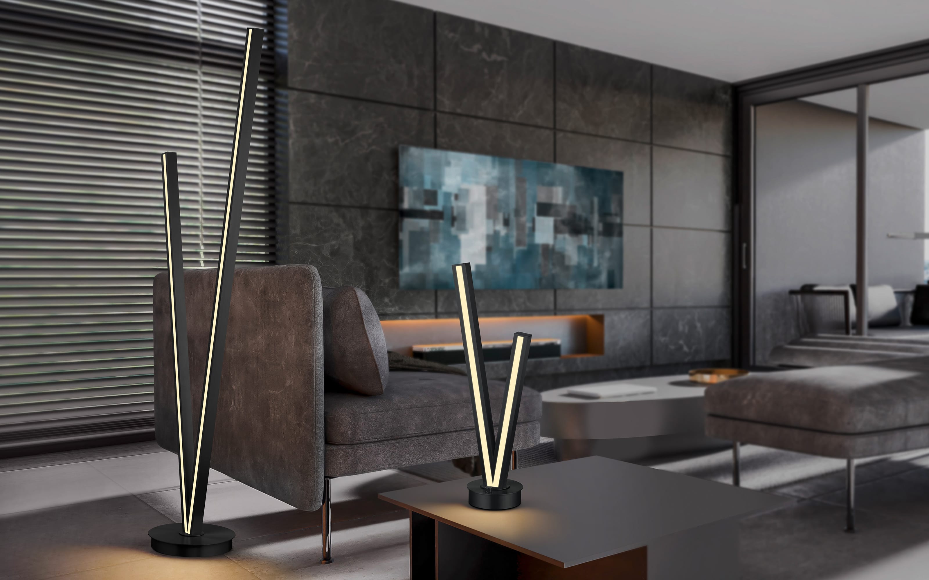 LED-Tischleuchte Cinque Cicanto, nickelfarbig, inkl. Dim to Warm Funktion
