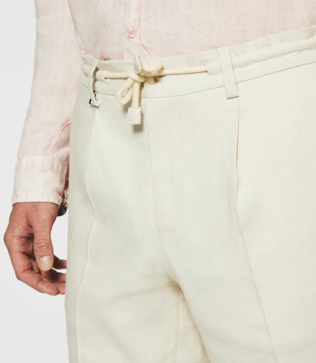 Pantalon ville en lin beige BALICIO